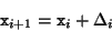 \begin{displaymath}
{\tt x}_{i+1} = {\tt x}_i + \Delta_i
\end{displaymath}