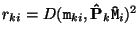 $r_{ki}=D({\tt m}_{ki},{\bf\hat{P}}_k {\tt\hat{M}}_i)^2$