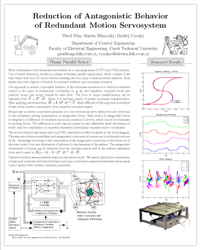 Reduction of Antagonistic Behavior of Redundant Motion Servosystem