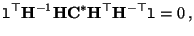 $\displaystyle {\tt l}^\top {\bf H}^{-1} {\bf H} {\bf C}^* {\bf H}^\top {\bf H}^{-\top} {\tt l}
= 0 \, ,$