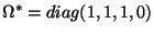 $\Omega^* = diag(1,1,1,0)$