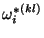 ${\omega^*_i}^{(kl)}$