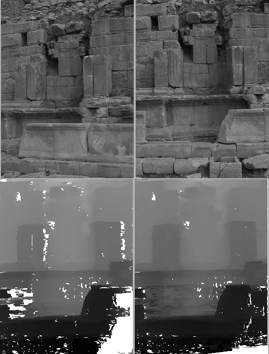 \begin{figure}\centerline{
\psfig{figure=stereo/left.ps, width=6cm}
\psfig{figur...
...o/depth1.ps, width=6cm}
\psfig{figure=stereo/depth4.ps, width=6cm}
}\end{figure}