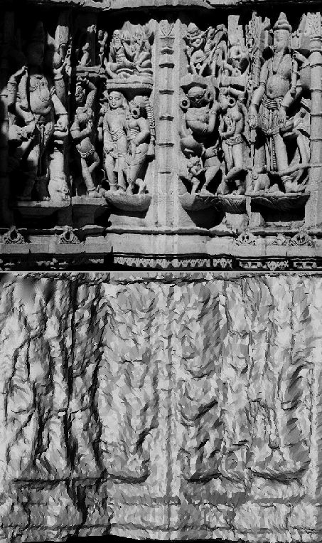 \begin{figure}\centerline{\psfig{figure=results/tempel.full.3D.ps,width=10cm}}\centerline{\psfig{figure=results/tempel.full.s.3D.ps,width=10cm}}\end{figure}