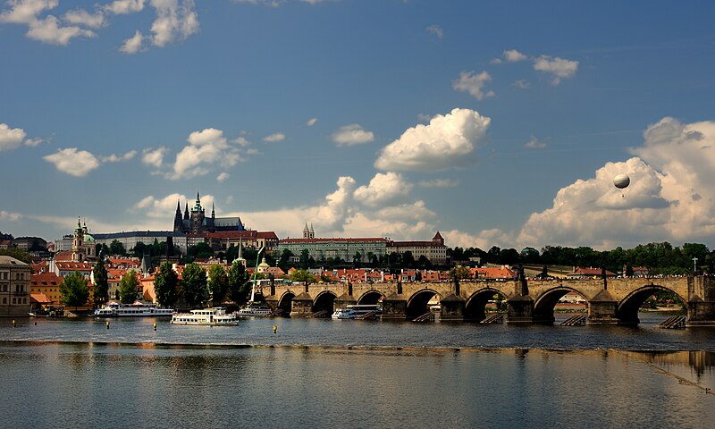 an image of Prague from https://commons.wikimedia.org/wiki/File:Prague_Castle_from_Vltava_bank.jpg